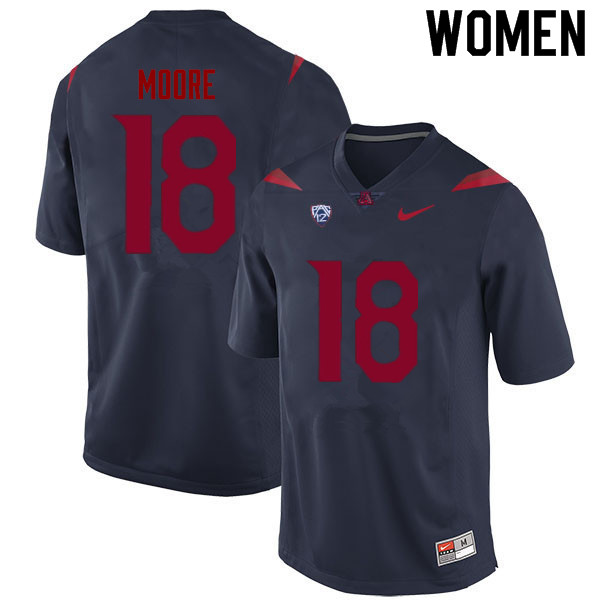 Women #18 Nick Moore Arizona Wildcats College Football Jerseys Sale-Navy